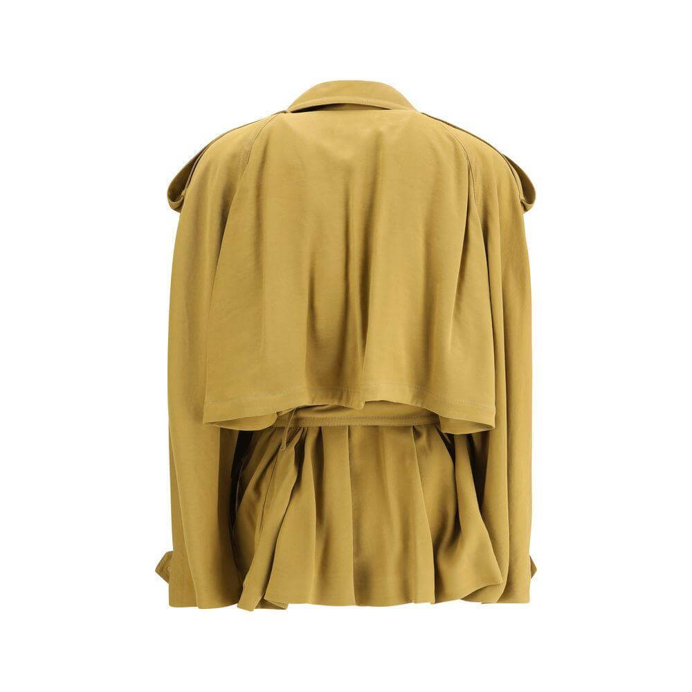The Andamane Double-breasted Short Trench Coat TH-T172032ATNV121MUSTARD-IT40 | M