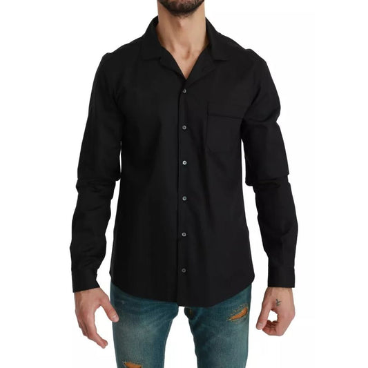 Dolce & Gabbana Blue Cotton Striped Pajama Lounge Shirt