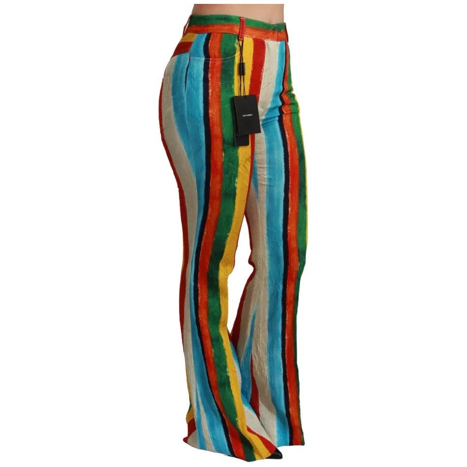 Dolce & Gabbana Multicolor Flared Riga Pittorica Pants