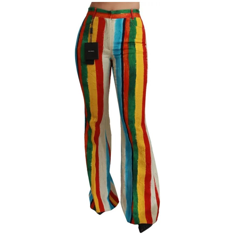 Dolce & Gabbana Multicolor Flared Riga Pittorica Pants