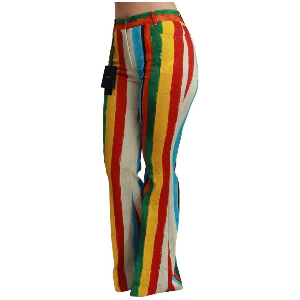 Dolce & Gabbana Multicolor Flared Riga Pittorica Pants