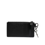 Dolce & Gabbana Black Calfskin Leather DG Logo Card Holder Wallet BAG4218