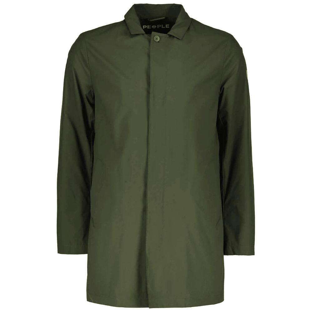 People Of Shibuya Green Recycled Polyester Men Trench Coat