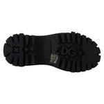 Dolce & Gabbana Black Leather Trekking Derby Embellished Shoes