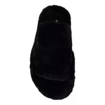 Dolce & Gabbana Black Polyester Faux Fur Mens Flats Sandals Shoes