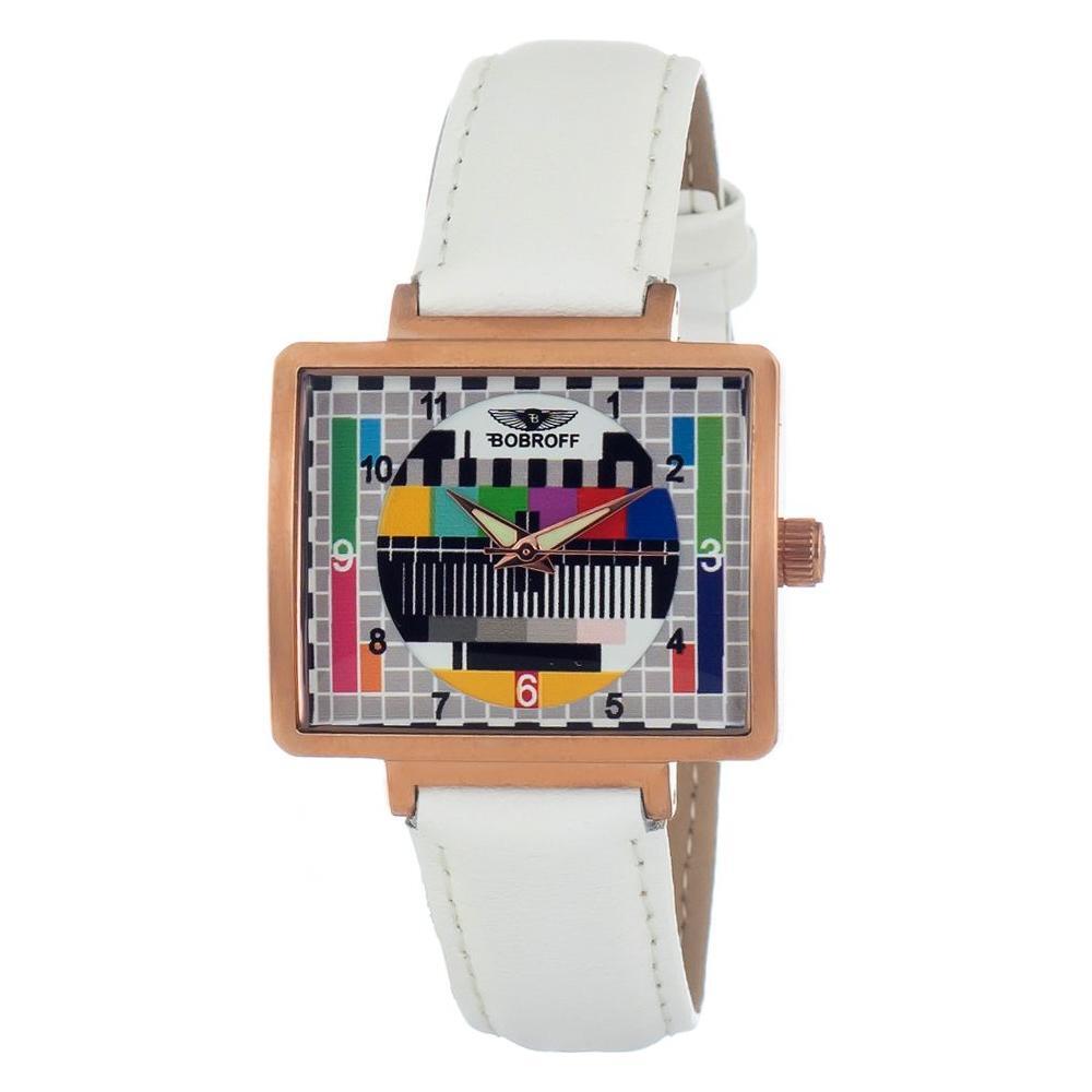 Bobroff White Leather Watch