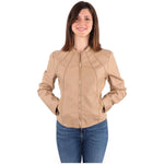 Yes Zee Beige Polyethylene Jackets & Coat YE-14606-XS