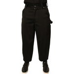 Dolce & Gabbana Black Cotton Mid Waist Cropped Pants