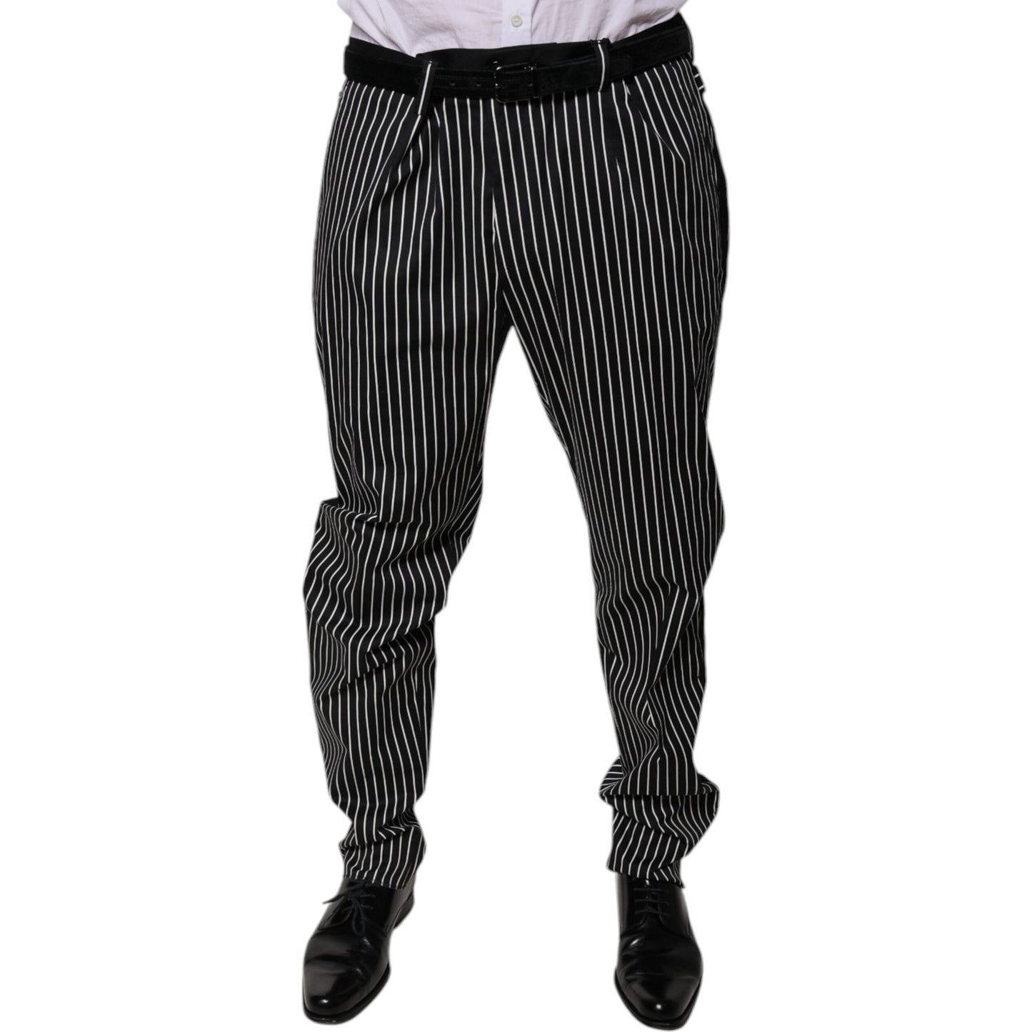 Dolce & Gabbana Black Stripes Skinny Dress Pants