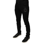 Dolce & Gabbana Black DG Crown Logo Cotton Skinny Denim Jeans