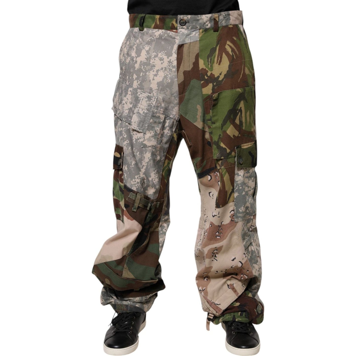 Dolce & Gabbana Multicolor Patchwork Camouflage Cargo Pants