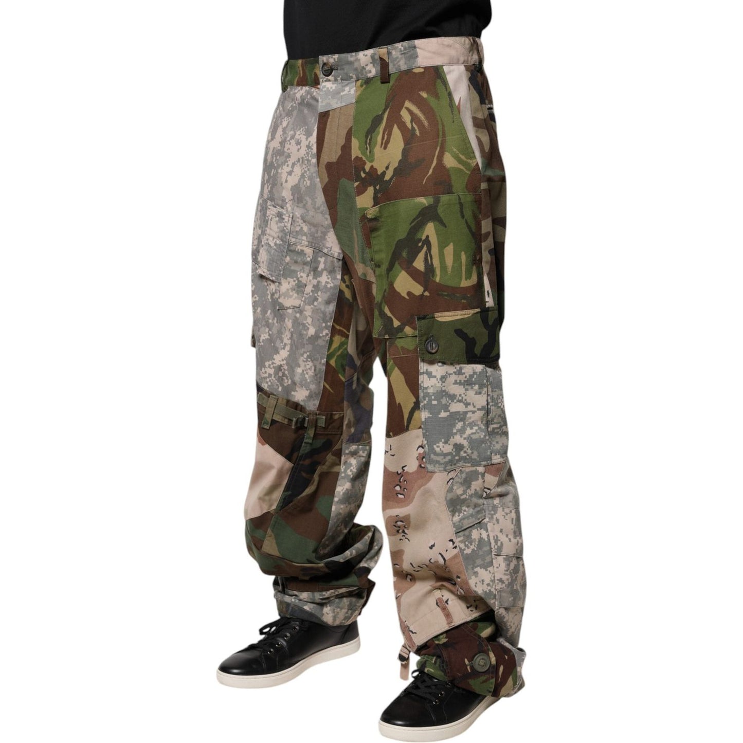 Dolce & Gabbana Multicolor Patchwork Camouflage Cargo Pants