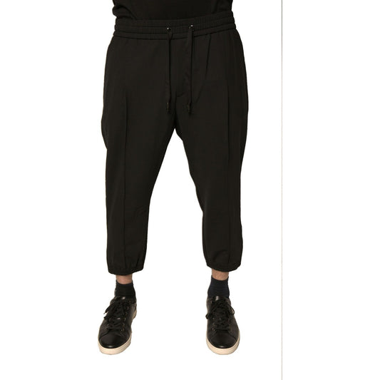 Dolce & Gabbana Black Wool Jogger Jogging Pants