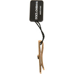 Dolce & Gabbana Gold Tone Brass Crystal Branded Tie Clip Bar SMY10643