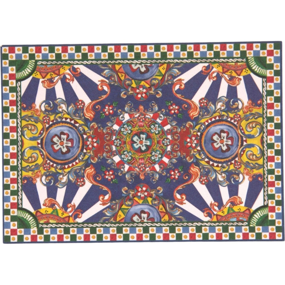 Dolce & Gabbana Multicolor Carretto Siciliano Envelope Post Card Holder