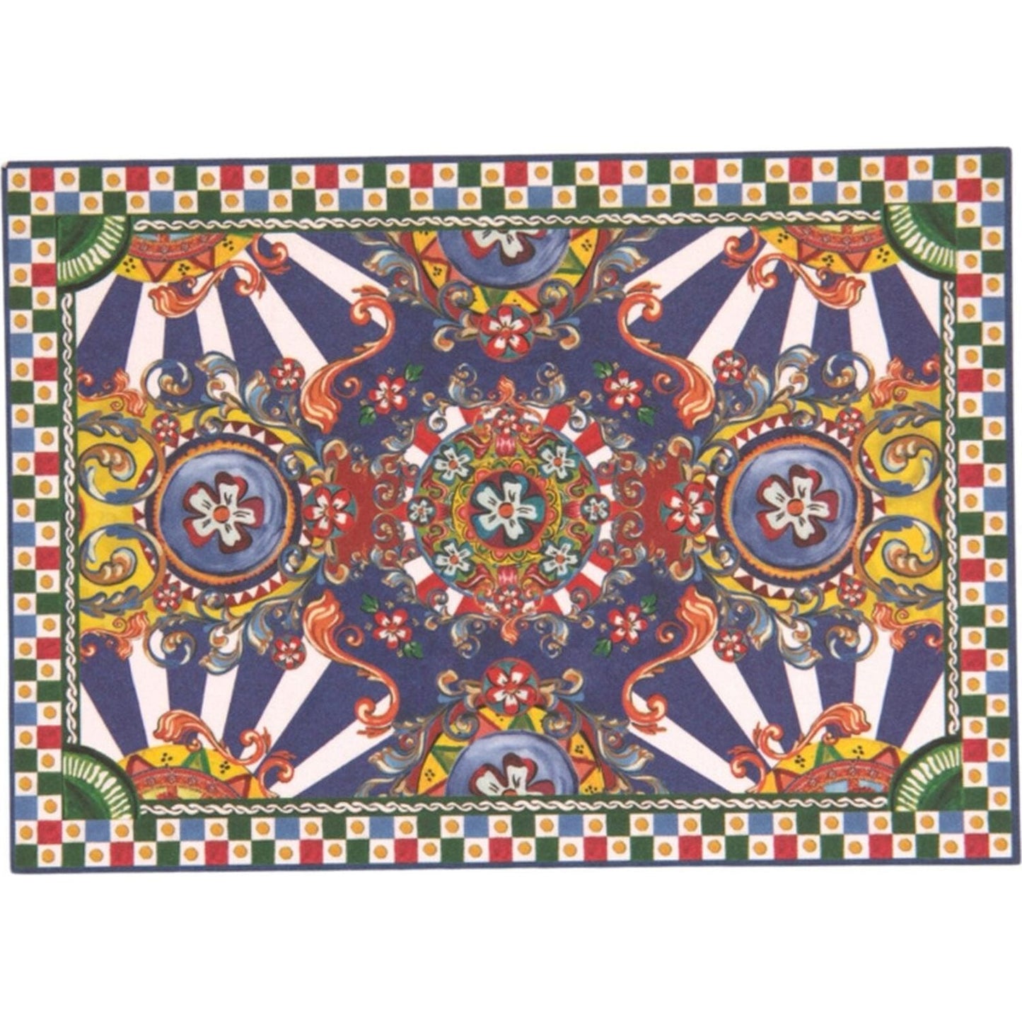 Dolce & Gabbana Multicolor Carretto Siciliano Envelope Post Card Holder
