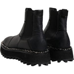 Dolce & Gabbana Black Chelsea Boots Leather Slip On Shoes