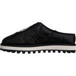 Dolce & Gabbana Black Nylon Quilted Logo Patch Sandals Slides Shoes
