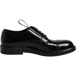 Dolce & Gabbana Black Patent Leather Derby Lace Up Formal Dress Shoes