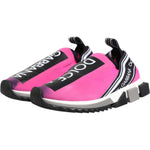 Dolce & Gabbana Fuchsia White Slip On Sorrento Sneakers Shoes