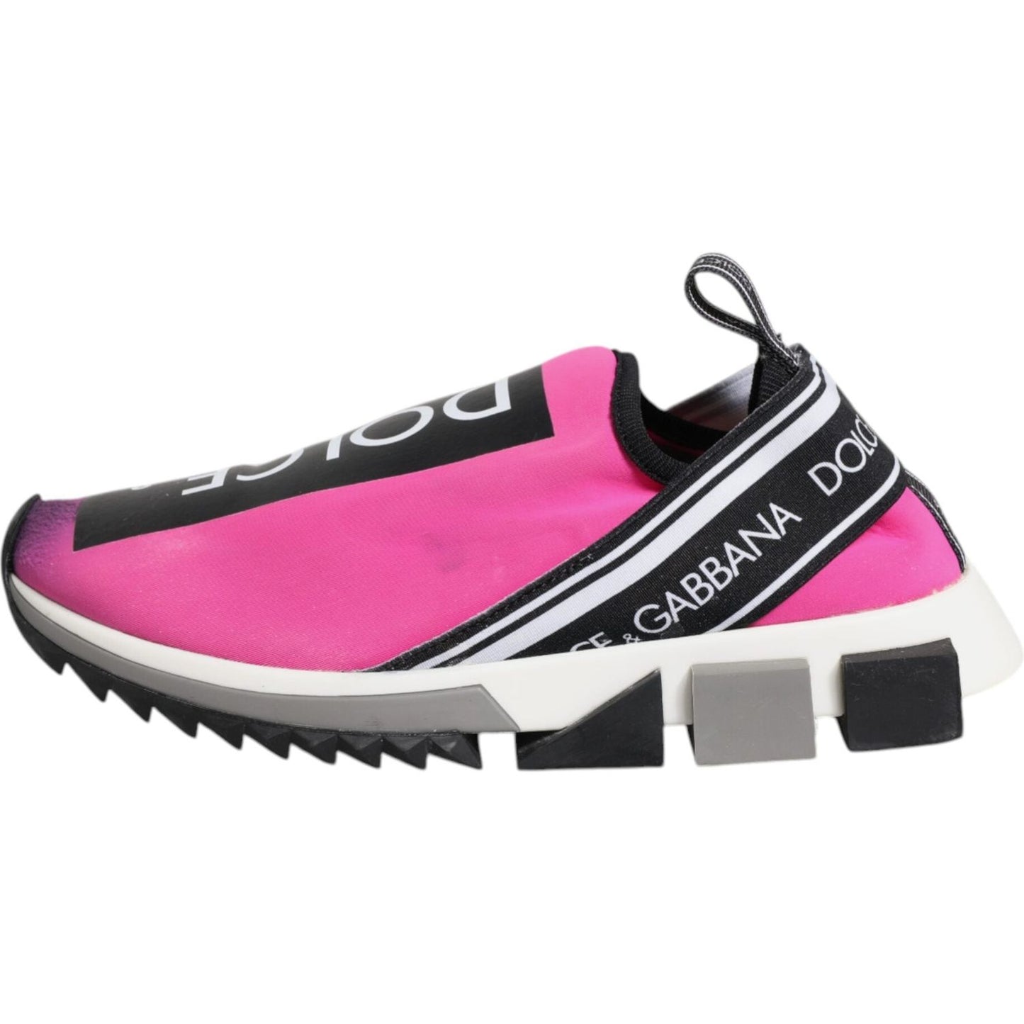 Dolce & Gabbana Fuchsia White Slip On Sorrento Sneakers Shoes