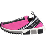 Dolce & Gabbana Fuchsia White Slip On Sorrento Sneakers Shoes