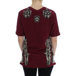 Dolce & Gabbana Red Knight Print Silk Blouse T-shirt SIG13332-2
