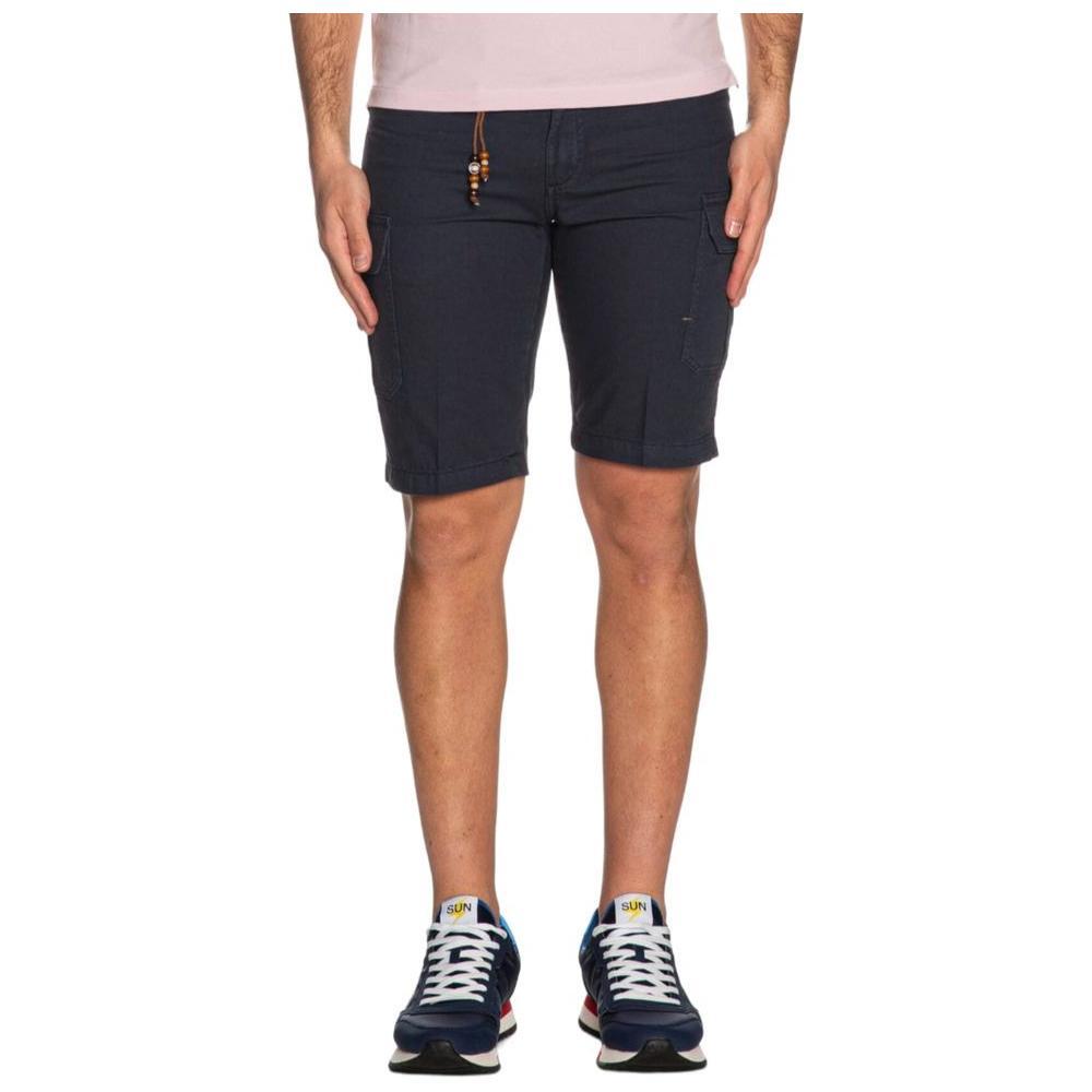 Yes Zee Blue Cotton Men Bermuda Shorts
