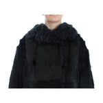 Dolce & Gabbana Black Goat Fur Shearling Long Jacket Coat SIG12483-1