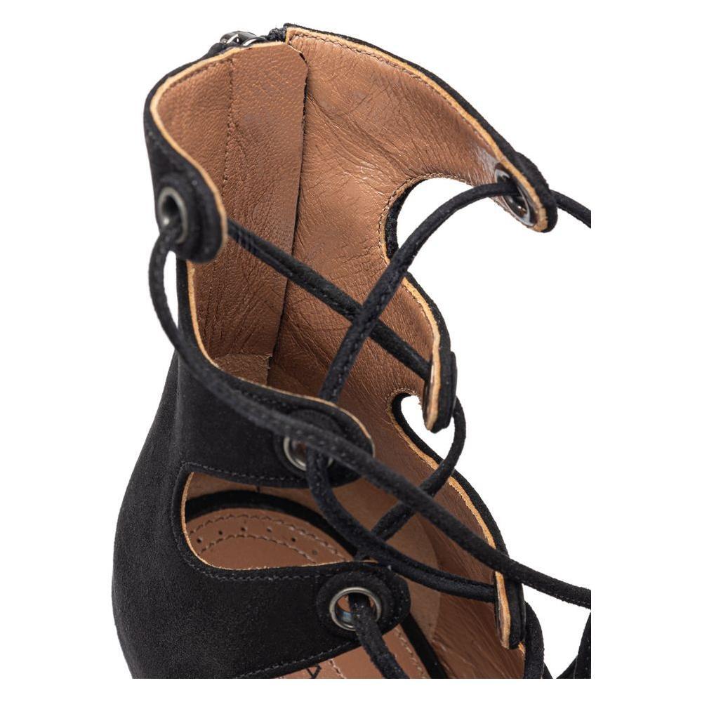 Alaïa Black Suede Leather Sandal