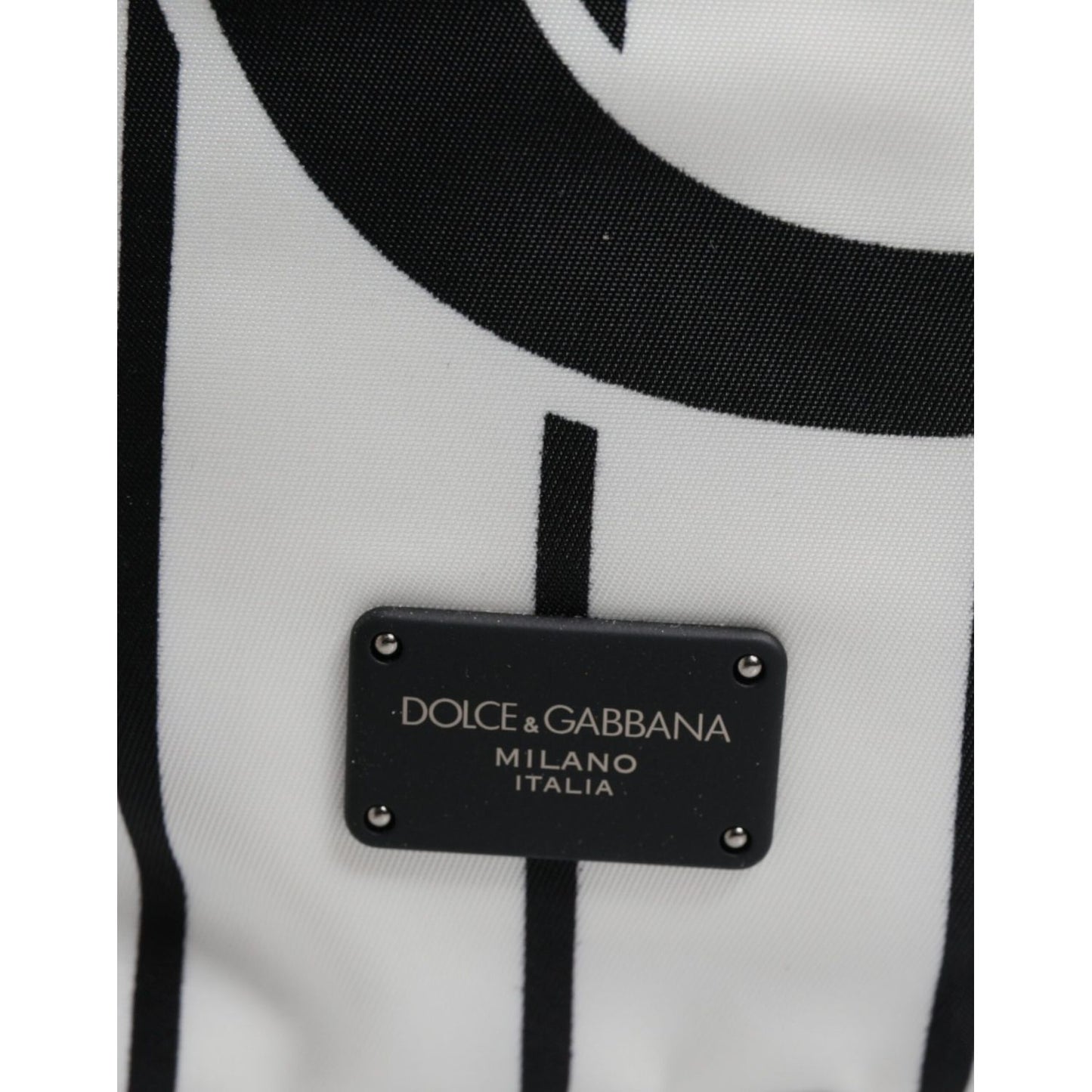 Dolce & Gabbana Black White Vulcano Royal King Print Men Backpack Bag BAG1652
