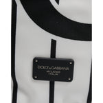 Dolce & Gabbana Black White Vulcano Royal King Print Men Backpack Bag BAG1652