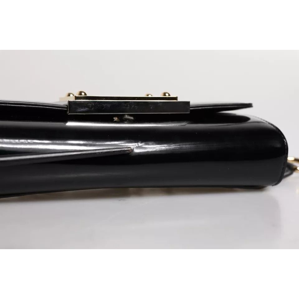 Dolce & Gabbana Black Calfskin Leather DG Logo Shoulder Bag