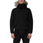 Woolrich Black Hooded Long Sleeves Fur Shearling Coat Jacket