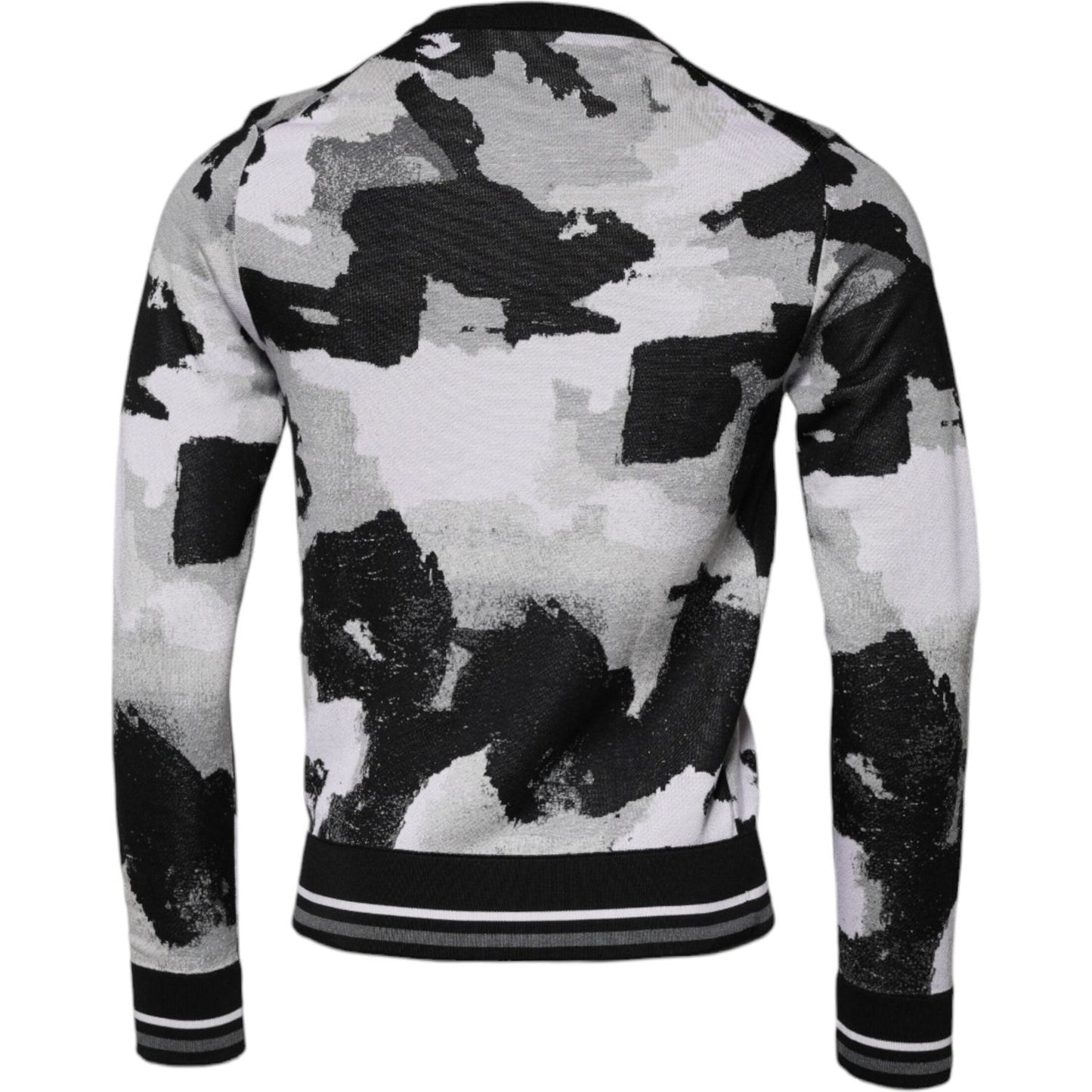 Dolce & Gabbana Multicolor Camouflage Crew Neck Men Pullover Sweater