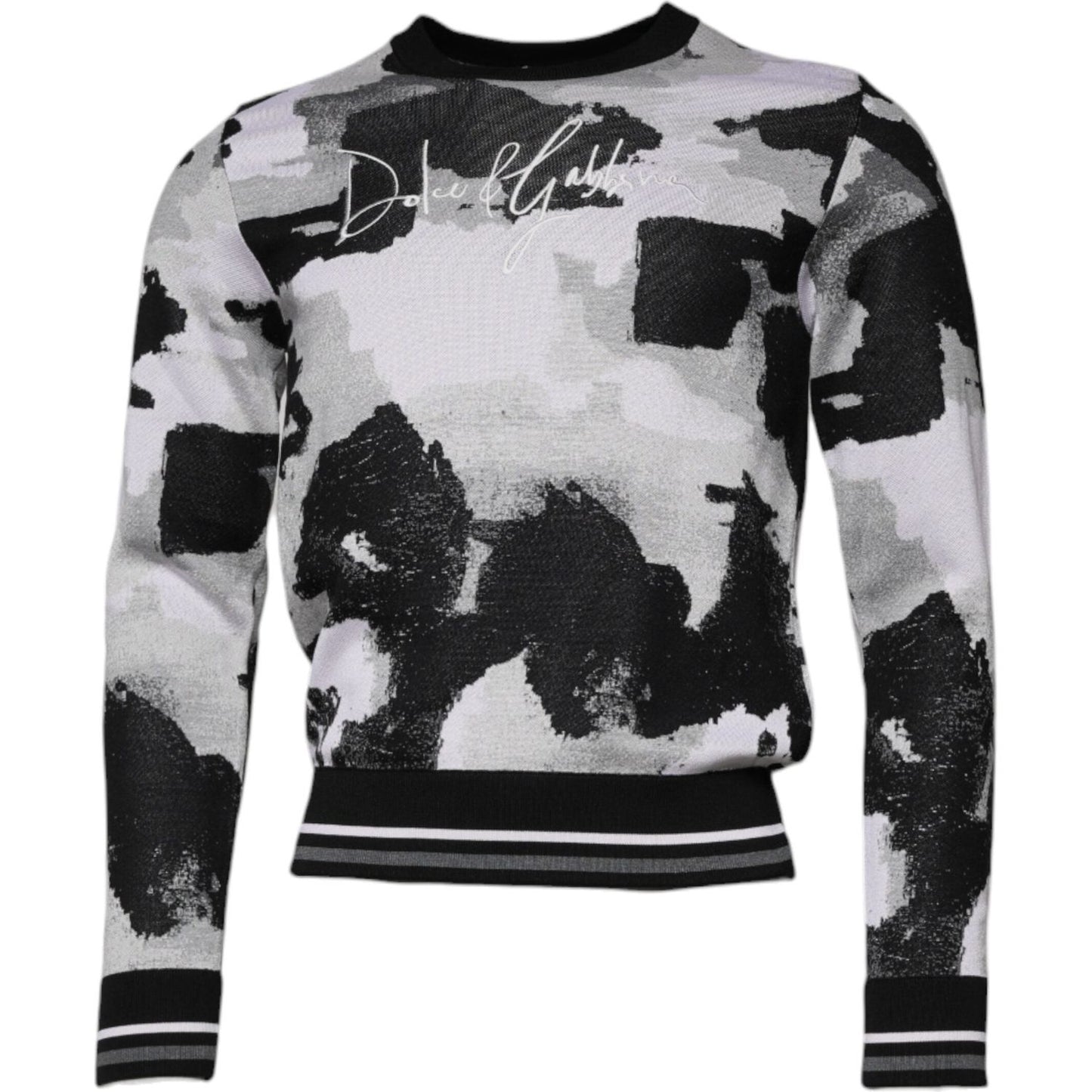 Dolce & Gabbana Multicolor Camouflage Crew Neck Men Pullover Sweater