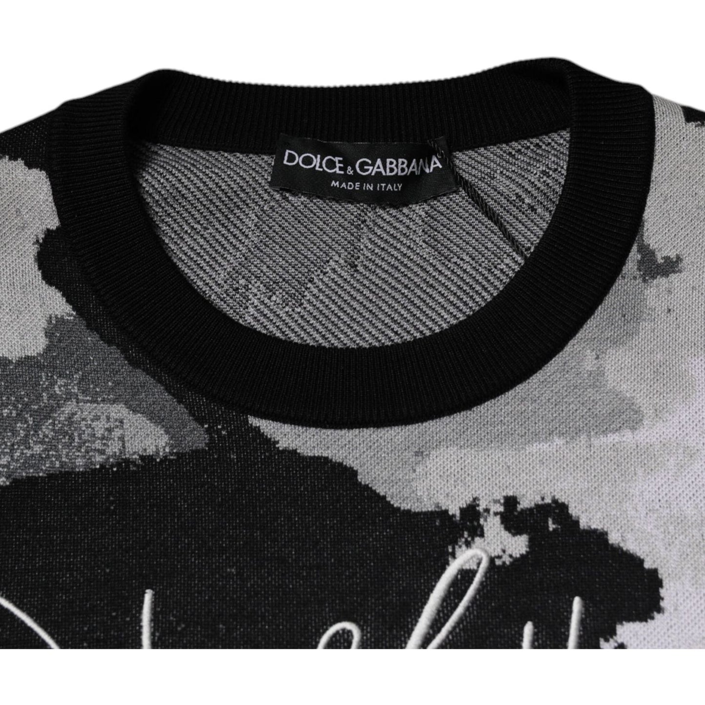Dolce & Gabbana Multicolor Camouflage Crew Neck Men Pullover Sweater