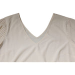 Peserico Off White Short Sleeves V-neck Shift Midi Dress