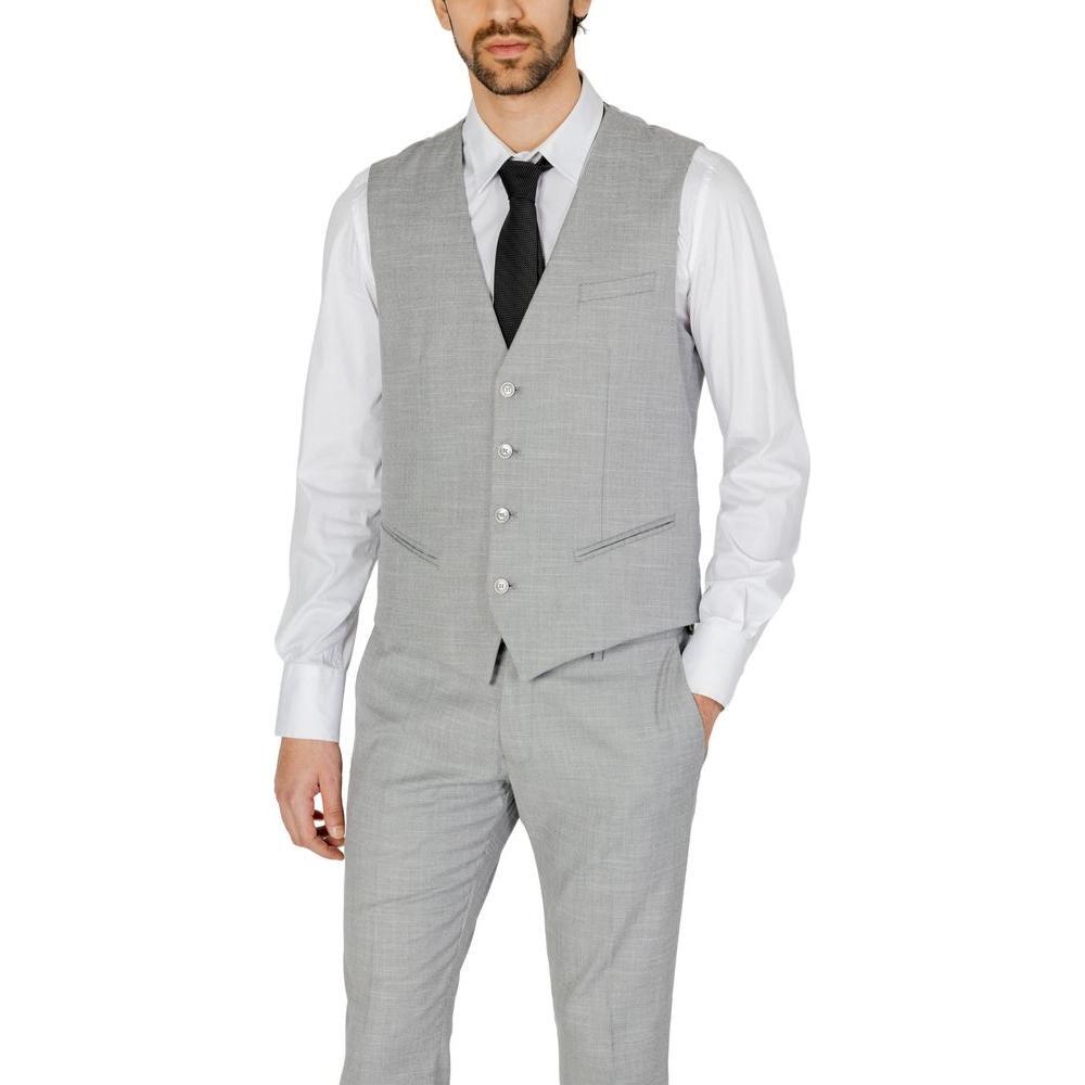 Antony Morato Gray Polyester Waistcoat