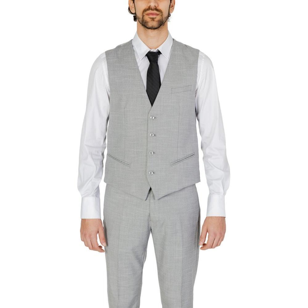 Antony Morato Gray Polyester Waistcoat