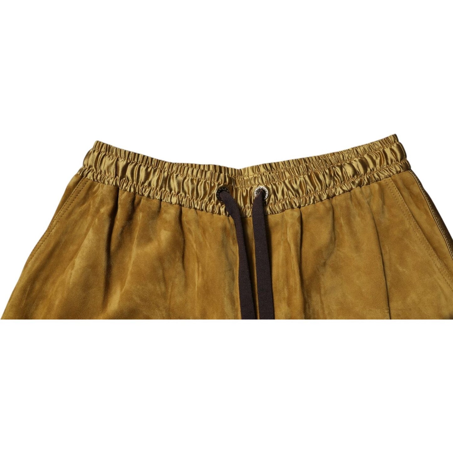 Dolce & Gabbana Brown Lambskin Suede Men Bermuda Shorts
