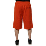 Dolce & Gabbana Red Cotton Blend Mid Waist Men Bermuda Shorts