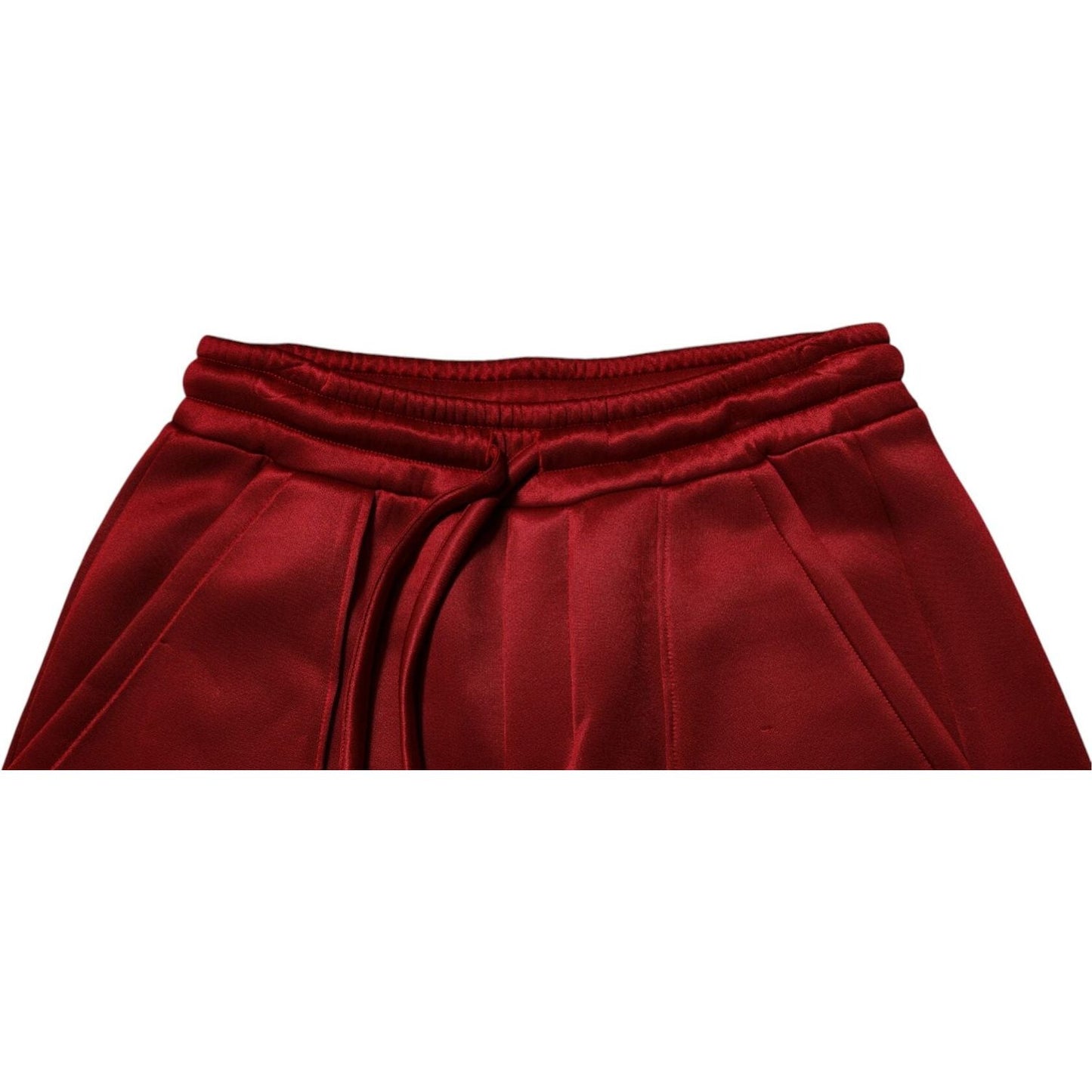 Dolce & Gabbana Maroon Viscose Nylon Mid Waist Bermuda Shorts