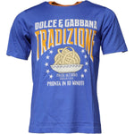 Dolce & Gabbana Blue Graphic Print Cotton Crew Neck T-shirt
