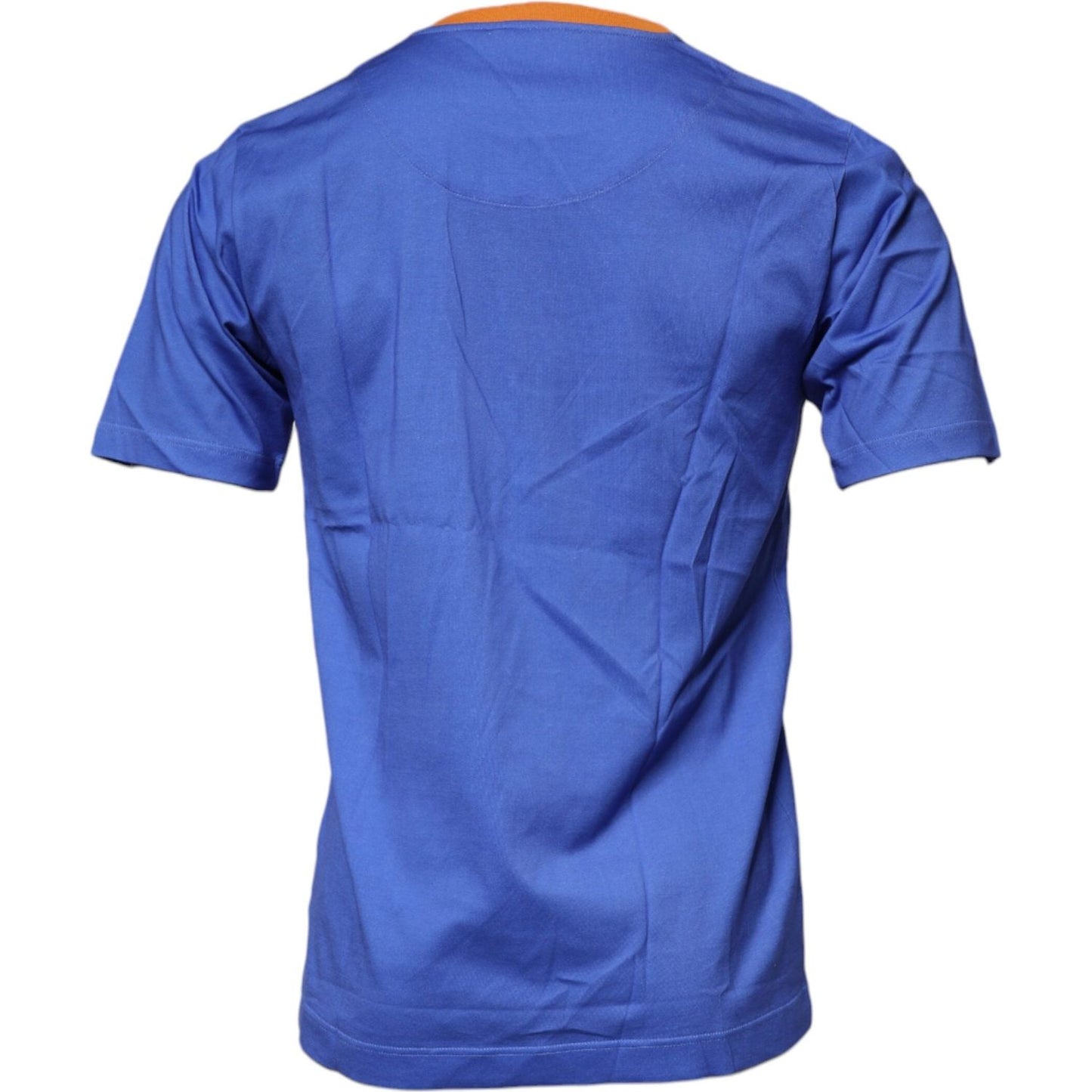 Dolce & Gabbana Blue Graphic Print Cotton Crew Neck T-shirt