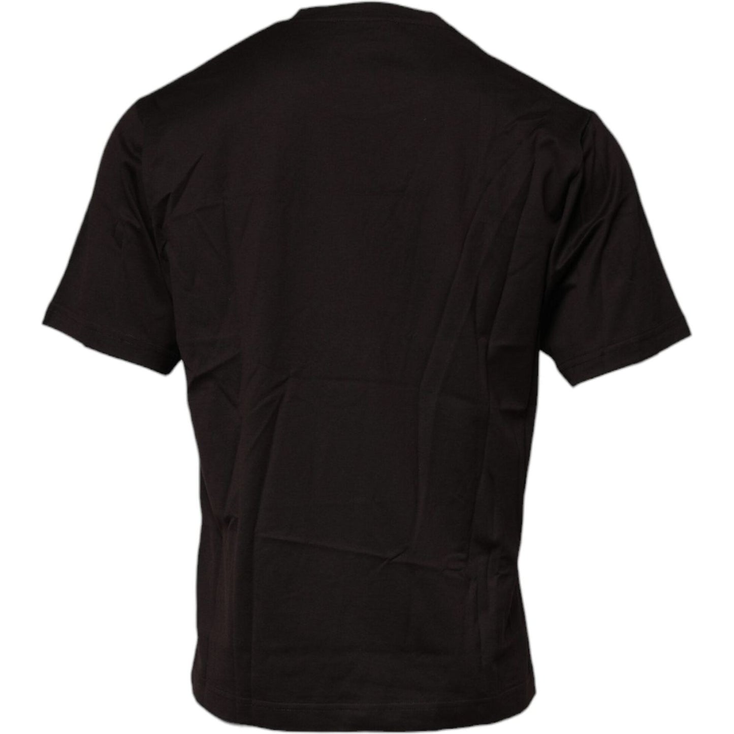 Dolce & Gabbana Dark Brown Logo Cotton Crew Neck T-shirt