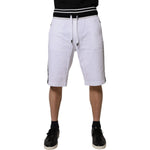Dolce & Gabbana White Stripe Cotton DG King Bermuda Shorts