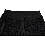 Dolce & Gabbana Black Leopard Cotton Jogger Sweatpants Pants