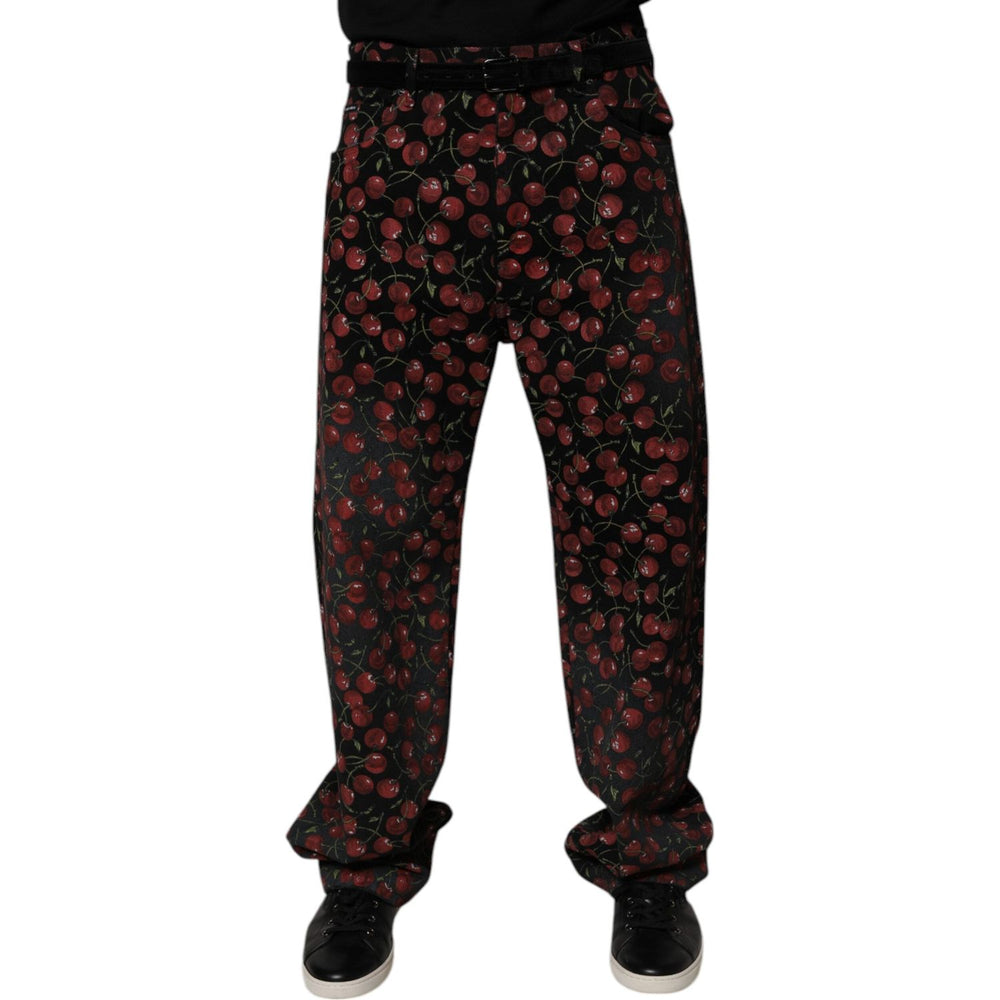Dolce & Gabbana Black Cherry Cotton Straight Men Denim Jeans