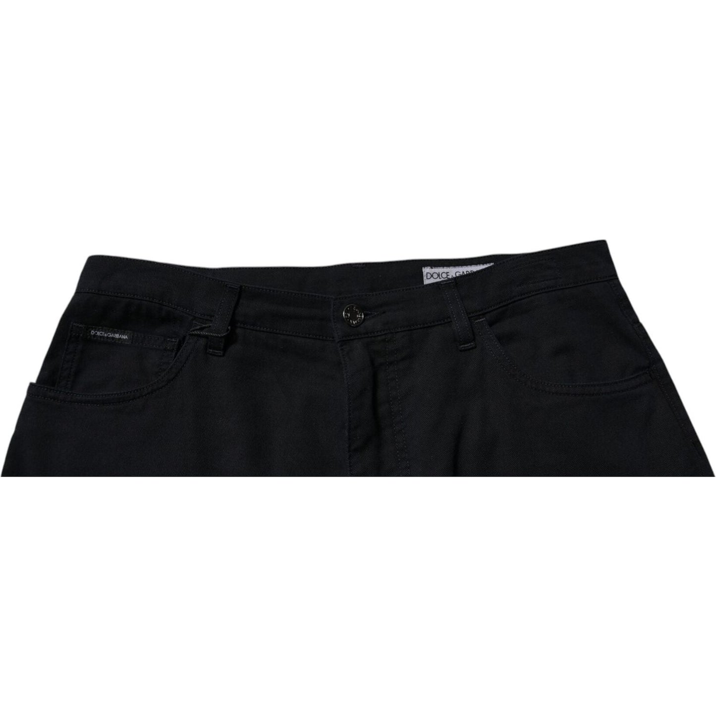 Dolce & Gabbana Dark Blue Cotton Stretch Loose Men Denim Jeans